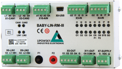 Baby-LIN-RM-III: LIN- und CAN-Bus Simulator mit digitaler I/O Schnittstelle